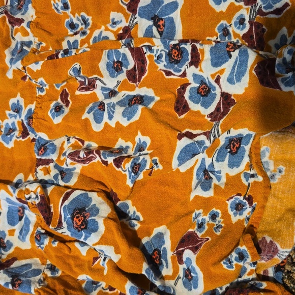 Ava&Viv orange floral babydoll blouse plus - Picture 2 of 3